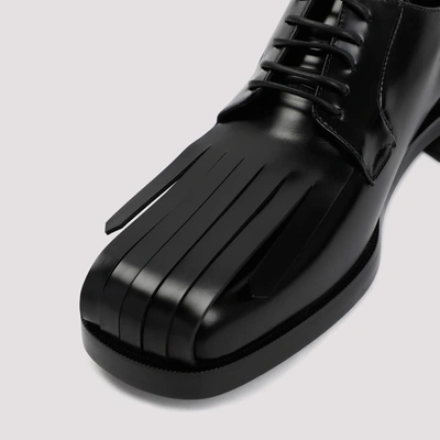 Shop Raf Simons Square Fringed Derbies Shoes In Black