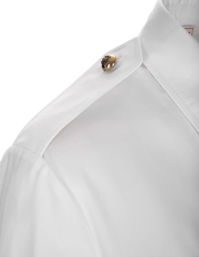 Shop Alexander Mcqueen Cutaway Military Shirt In Optic In White