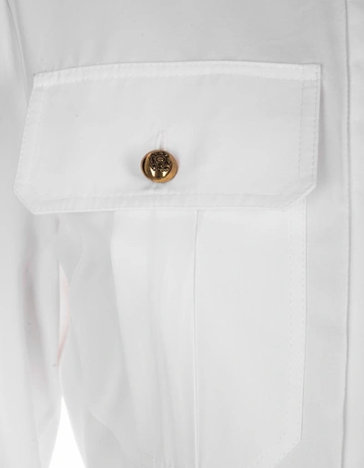 Shop Alexander Mcqueen Cutaway Military Shirt In Optic In White
