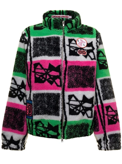 Shop Chopova Lowena Storm Fleece Multicolor Printed Jacket Woman  In Pink