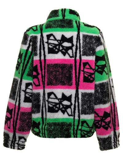 Shop Chopova Lowena Storm Fleece Multicolor Printed Jacket Woman  In Pink