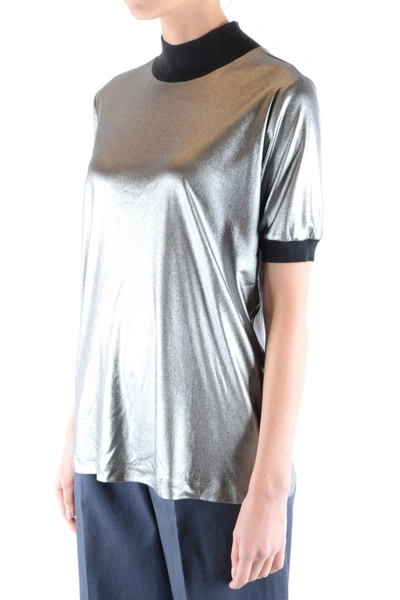 Shop Fabiana Filippi Tshirt Short Sleeves In Silver