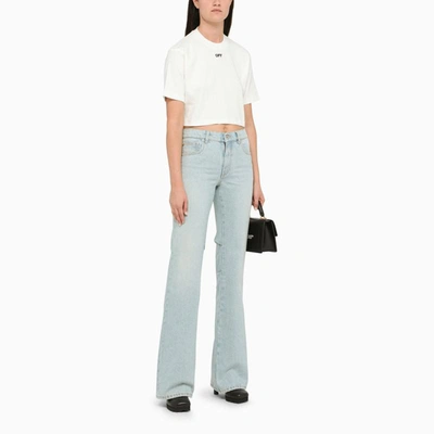 Shop Off-white ™ Denim Flared Jeans In Light Blue
