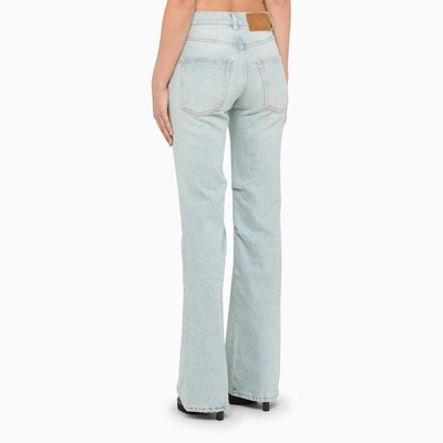 Shop Off-white ™ Denim Flared Jeans In Light Blue