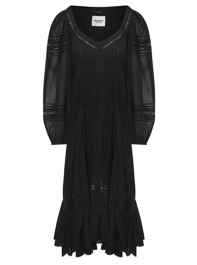 Shop Isabel Marant Étoile Black Mid-length Flared Dress In Cotton Woman