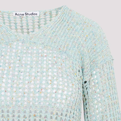 Shop Acne Studios Knitted V-neck Jumper Sweater In Green