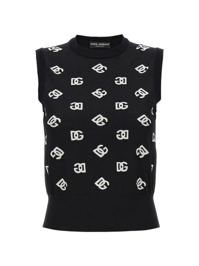 Dolce & Gabbana Wool T-shirt In White/black
