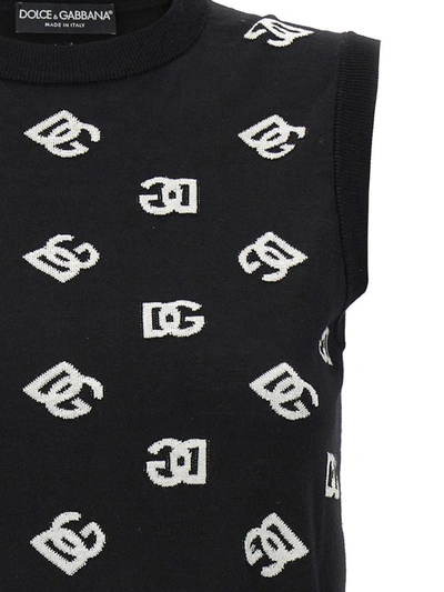 Shop Dolce & Gabbana All-over Logo Vest. In White/black