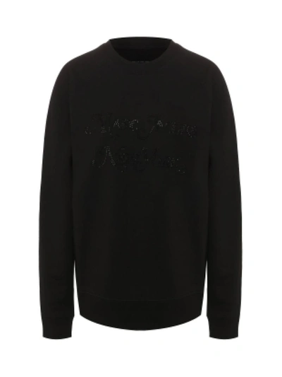 Shop Marc Jacobs The  Rhinestone Logo Sweatshirt In Black