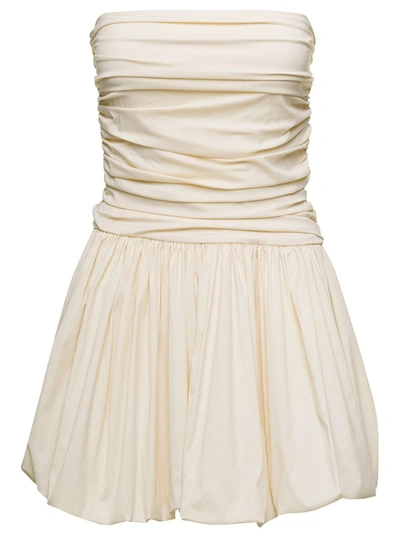 Shop Philosophy Di Lorenzo Serafini White Taffeta Minidress With Open Back In Polyester Woman
