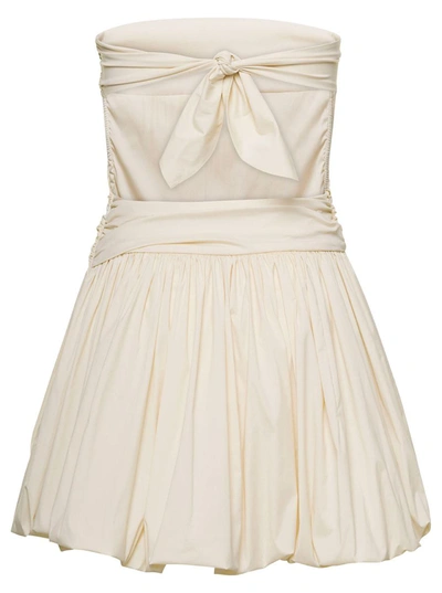 Shop Philosophy Di Lorenzo Serafini White Taffeta Minidress With Open Back In Polyester Woman