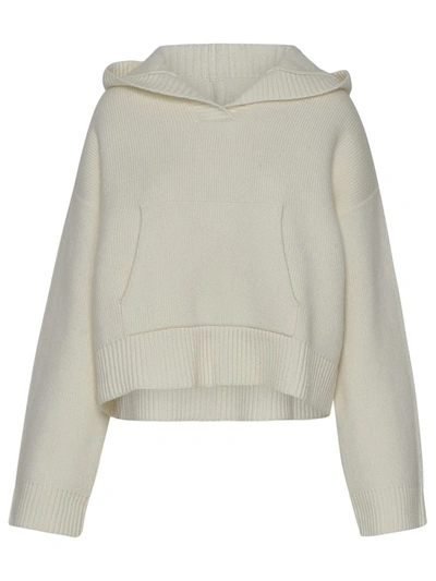 Shop Khaite Ivory Cashmere Cashmere 's' Cashmere Sweatshirt In White