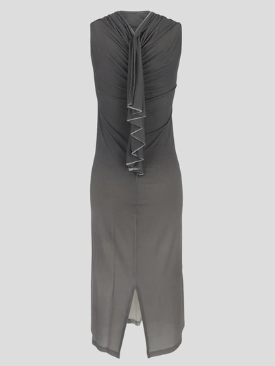 Shop Mm6 Maison Margiela Dress In <p> Grey Dress In Viscose