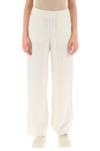 Shop Polo Ralph Lauren Wool And Cashmere Wide-leg Pants In White