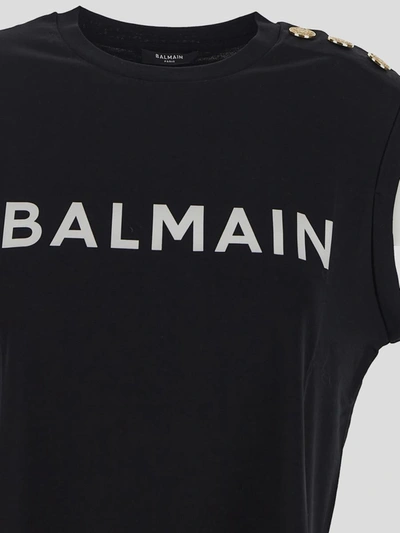 Shop Balmain T-shirt In Noirblanc