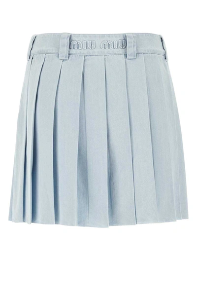 Shop Miu Miu Skirts In Light Blue