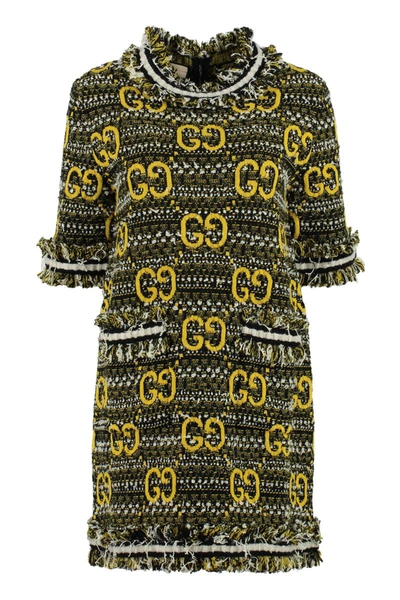Shop Gucci Mohair-wool Dress In Multicolor