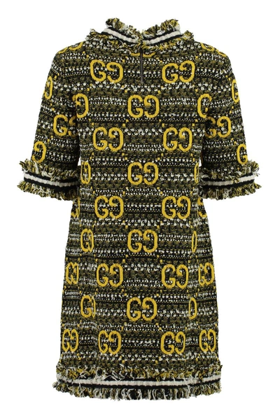 Shop Gucci Mohair-wool Dress In Multicolor