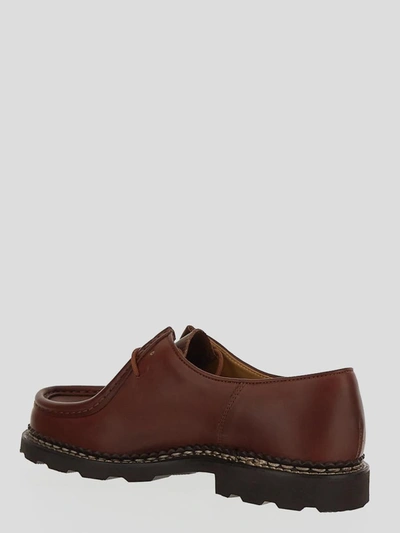 Shop Paraboot Derby Shoes In <p> Derby Shoes In Brown Leather With Stitching Details