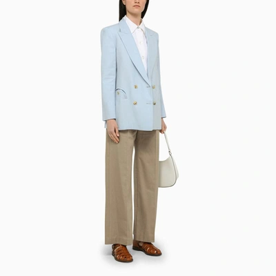 Shop Blazé Milano Double-breasted Jacket In Light Blue