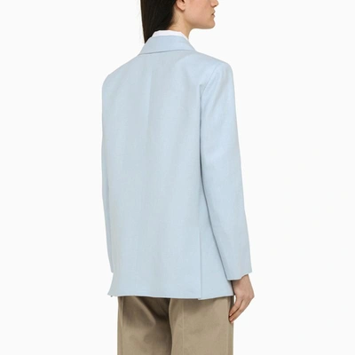 Shop Blazé Milano Double-breasted Jacket In Light Blue