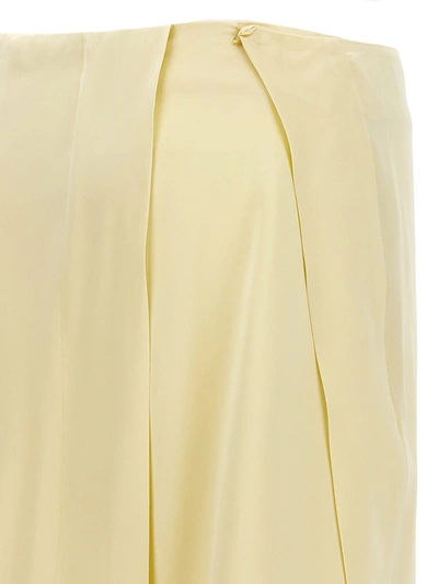 Jil Sander Women Satin Skirt With Side Slit In Yellow
