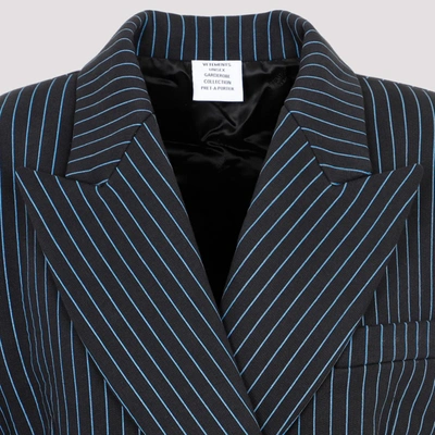 Shop Vetements Double-breasted Blazer Jacket In Blue