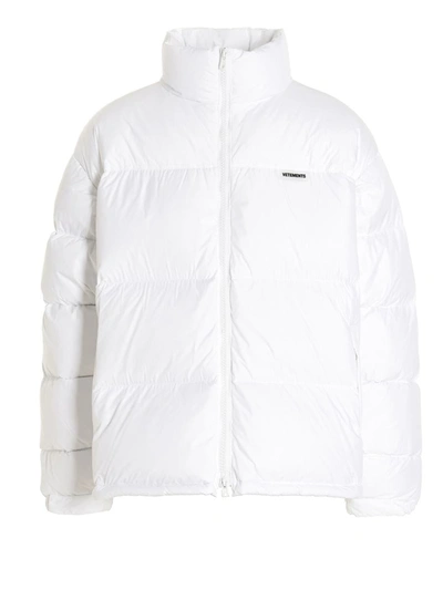 Shop Vetements 'puffer' Jacket In White