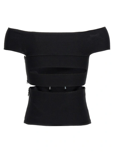Alexander Mcqueen Lex Sliced Top Ld32 In Black
