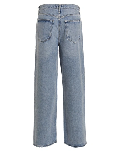 Shop Agolde Jeans 'low Rise Baggy' In Light Blue