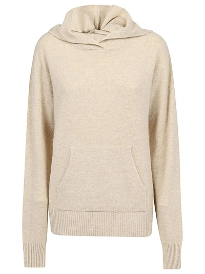 Shop Majestic Filatures Knitted Hoodie In Beige