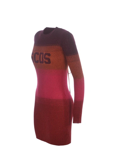 Gcds Wide-stripe-pattern Mini Dress In Red