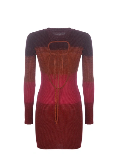 Gcds Wide-stripe-pattern Mini Dress In Red