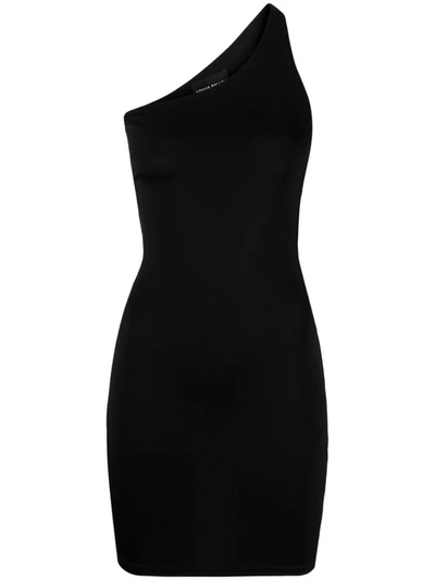 Shop Louisa Ballou Short One-shoulder Dress In Black