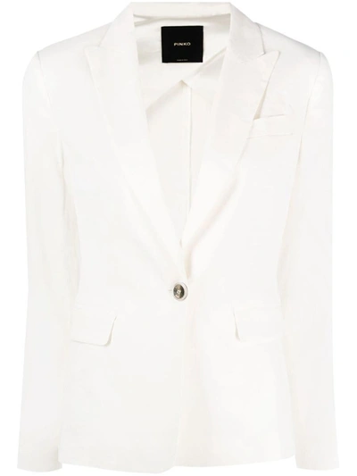 Shop Pinko Single Breasted Blazer In White