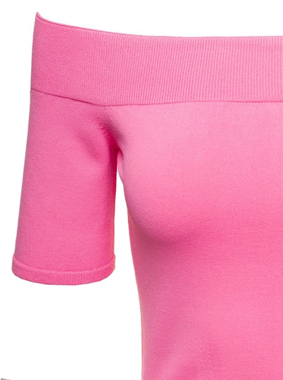 Shop Alexander Mcqueen Pink Off-the-shoulders Top In Viscose Blend Woman