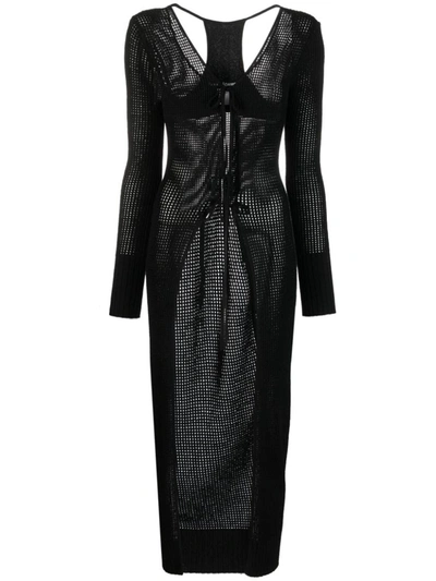 Andrea Adamo Andreādamo Knit Long Cardigan In Black