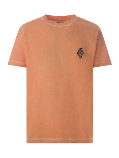 Shop Marcelo Burlon County Of Milan T-shirt  "cross Sunset" In Orange