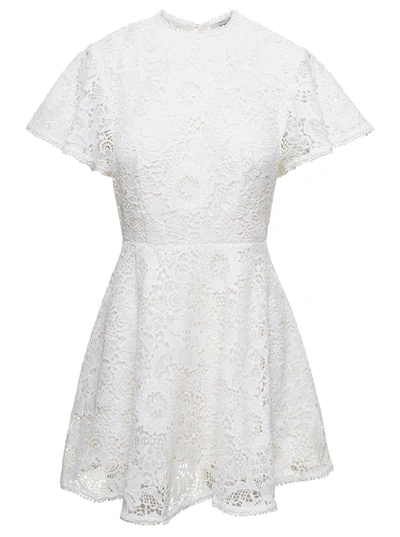 Shop Sabina Musayev 'sue' Mini White Dress With Cut-out At The Back In Lace Woman