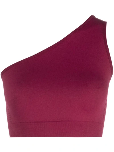 Shop Rick Owens Knitted One-shoulder Bandeau Top In Fuchsia