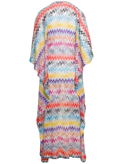 Shop Missoni Long Multicolor Dress With Zig Zag Motif In Viscose Woman