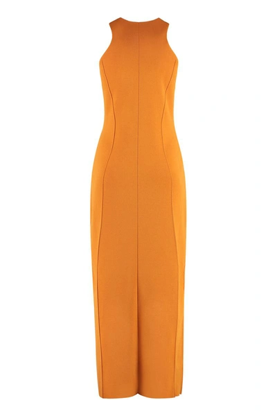 Shop Nanushka Elia Midi Viscose Dress In Orange