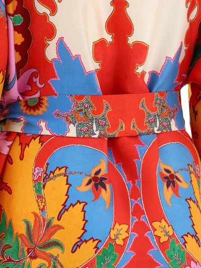 Shop Etro "archive Paisley" Printed Kimono In Red