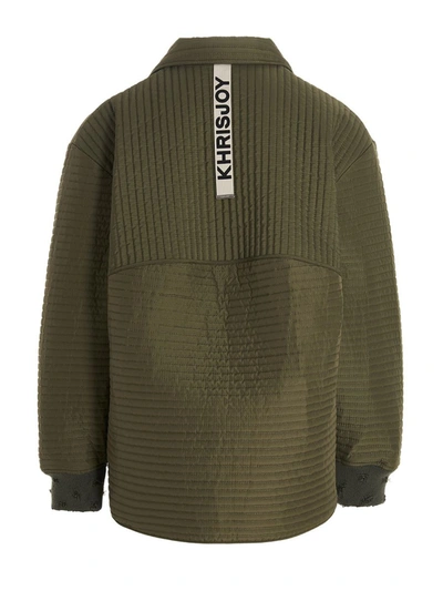 Khrisjoy Olive Chore Quilted Down Jacket In Green