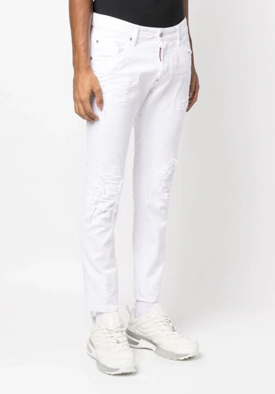 Shop Dsquared2 Abb Men's Jeans In Bianco