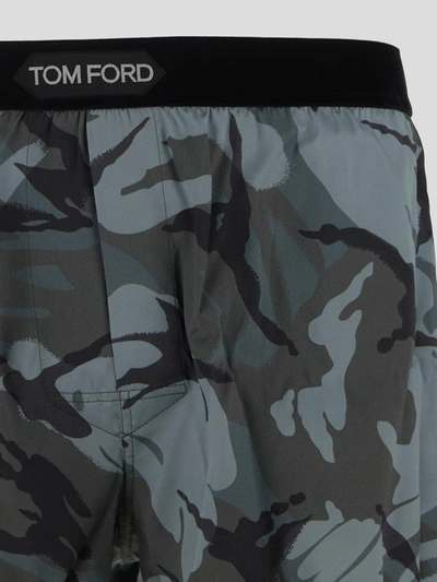 Shop Tom Ford Underwear In <p> Aquarelli True Camo Silk Boxer With Velvet Waist Band