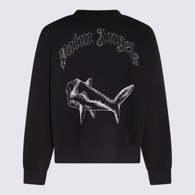Shop Palm Angels Black Cotton Split Shark Sweatshirt