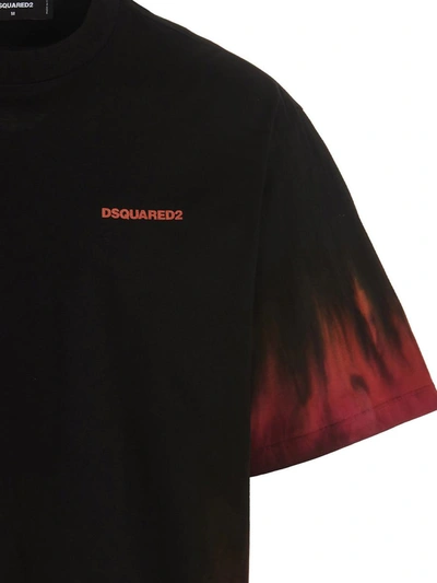 Dsquared2 T-shirt D2 Flame Drop In Black