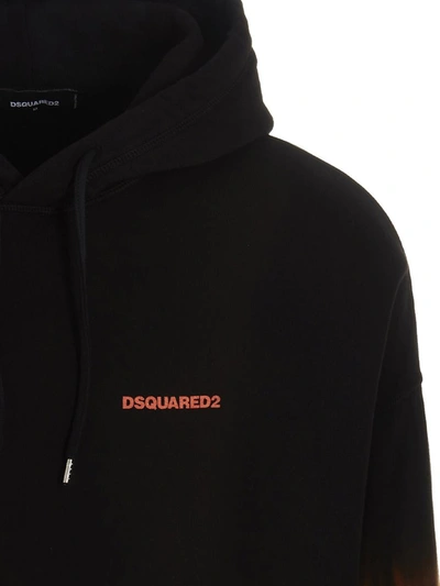 Shop Dsquared2 'd2 Flame' Hoodie In Black