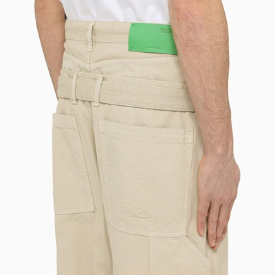 Shop Off-white ™ Baggy Trousers In Beige